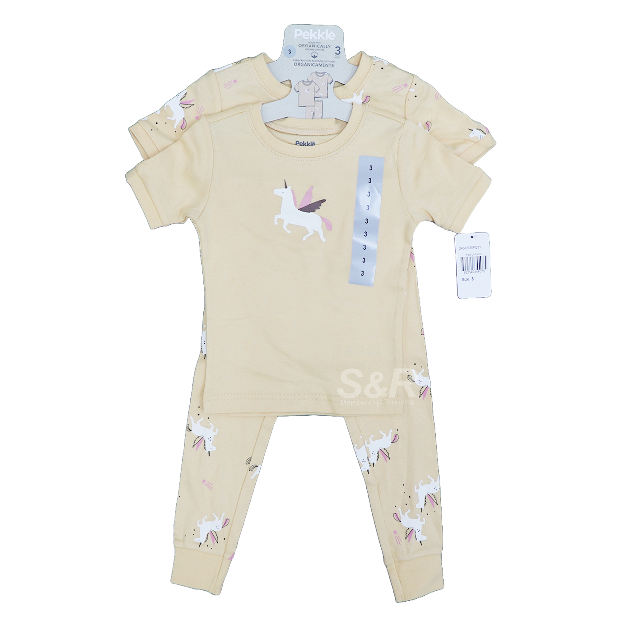 Pekkle Girls Organic Pajamas 3pc set